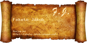 Fekete Jákob névjegykártya